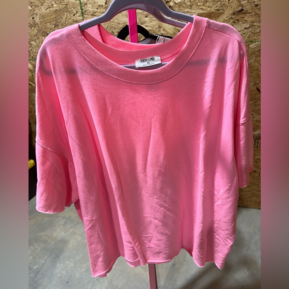 Bright Pink Terry Cloth Tee